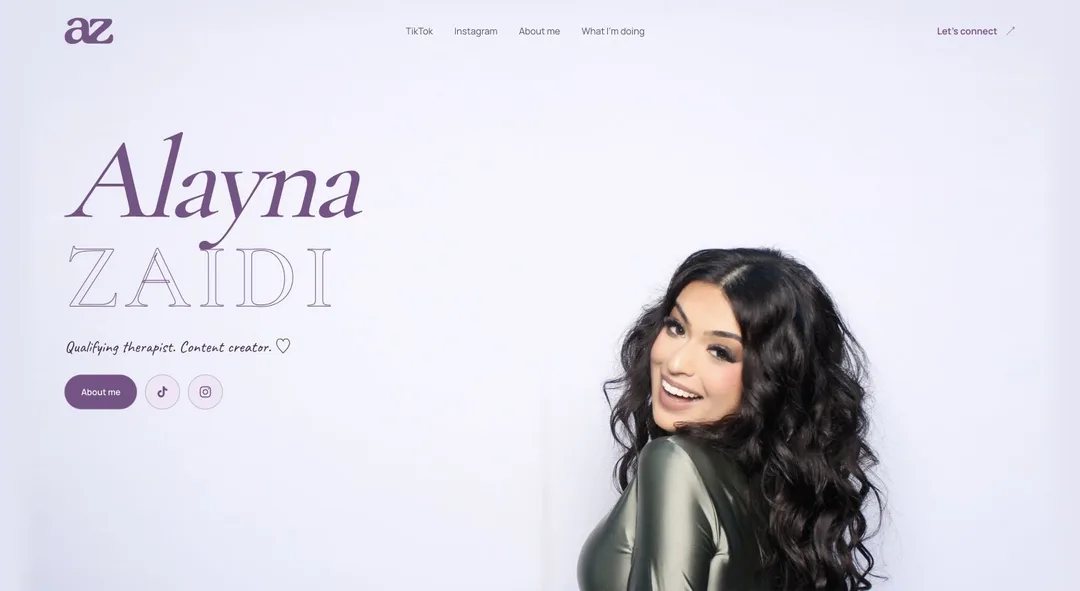 Alayna Zaidi homepage